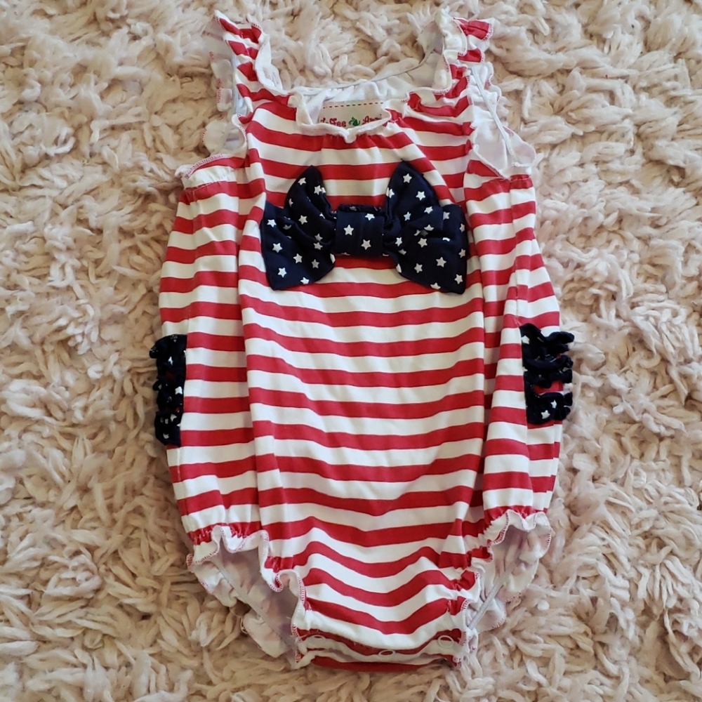 12 mos 4th of July Bubble Romper